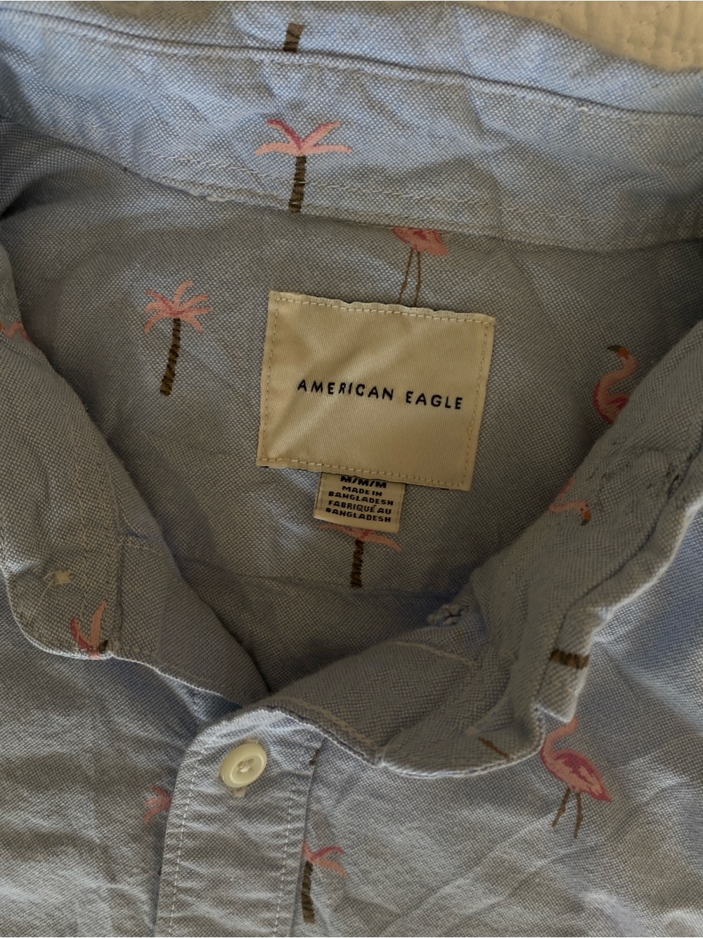NWOT American Eagle Outfitters Men’s Button-Up Shirt Size M Cotton Casual Preppy - Picture 5 of 6